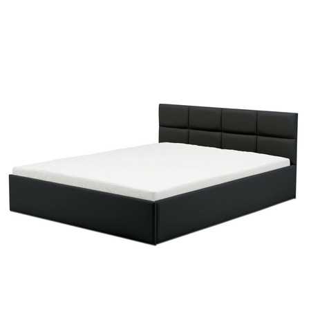 Čalouněná postel MONOS II s pěnovou matrací rozměr 140x200 cm - Eko-kůže Černá eko-kůže SG-nábytek