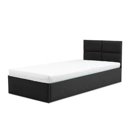 Čalouněná postel MONOS II s pěnovou matrací rozměr 90x200 cm - Eko-kůže Černá eko-kůže SG-nábytek