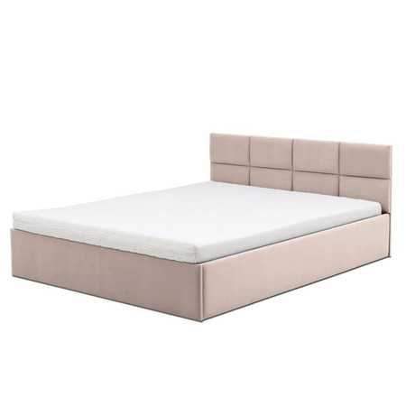 Čalouněná postel MONOS s pěnovou matrací rozměr 140x200 cm Béžová SG-nábytek