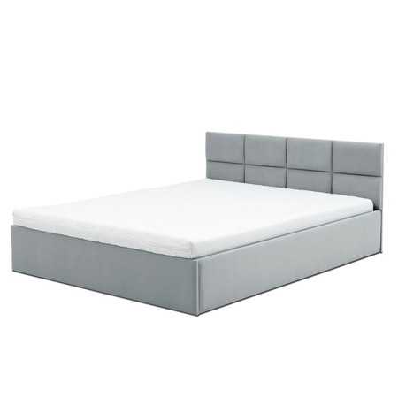 Čalouněná postel MONOS s pěnovou matrací rozměr 140x200 cm Světle šedá SG-nábytek