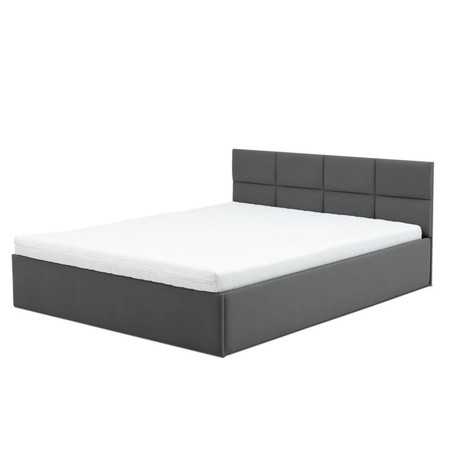 Čalouněná postel MONOS s pěnovou matrací rozměr 140x200 cm Tmavě šedá SG-nábytek
