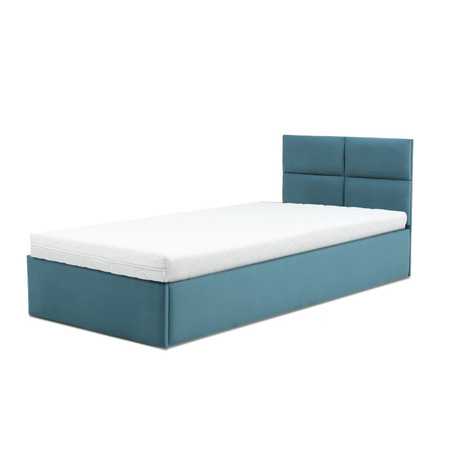 Čalouněná postel MONOS s pěnovou matrací rozměr 90x200 cm Tyrkysová SG-nábytek