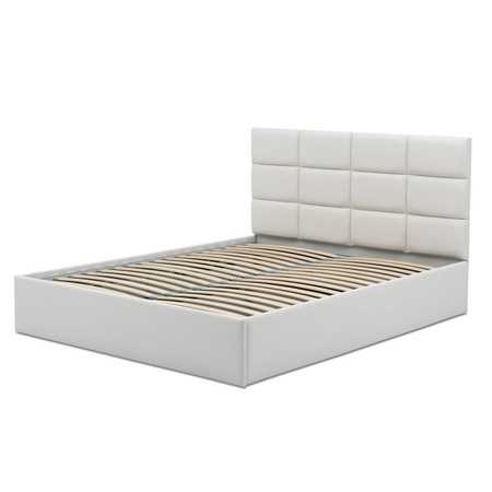 Čalouněná postel TORES II s pěnovou matrací rozměr 180x200 cm - Eko-kůže Bílá eko-kůže SG-nábytek