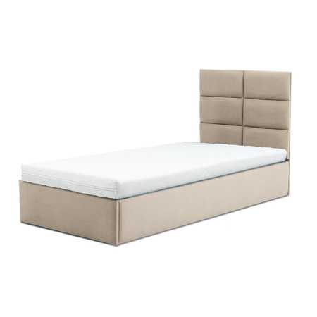 Čalouněná postel TORES s pěnovou matrací rozměr 90x200 cm Béžová SG-nábytek
