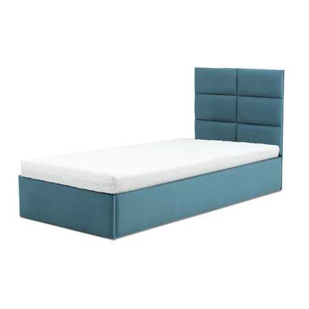 Čalouněná postel TORES s pěnovou matrací rozměr 90x200 cm Tyrkysová SG-nábytek
