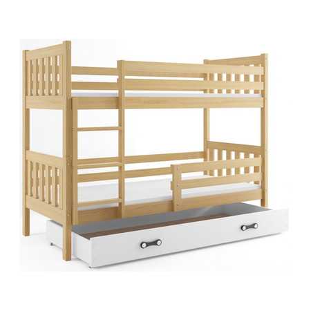 Dětská patrová postel CARINO s úložným prostorem 80x160 cm - borovice Bílá BMS