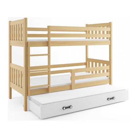 Dětská postel CARINO s výsuvnou postelí 80x190 cm - borovice Bílá BMS