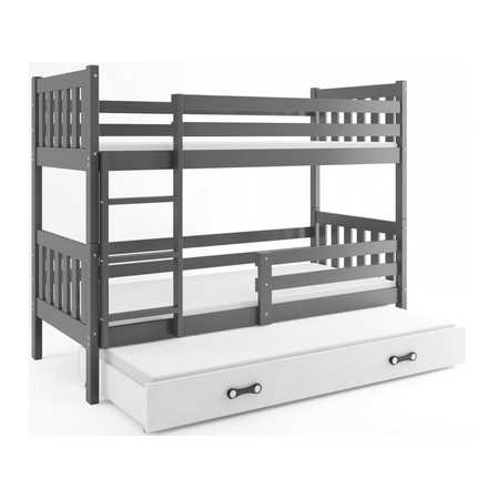 Dětská postel CARINO s výsuvnou postelí 80x190 cm - grafit Bílá BMS
