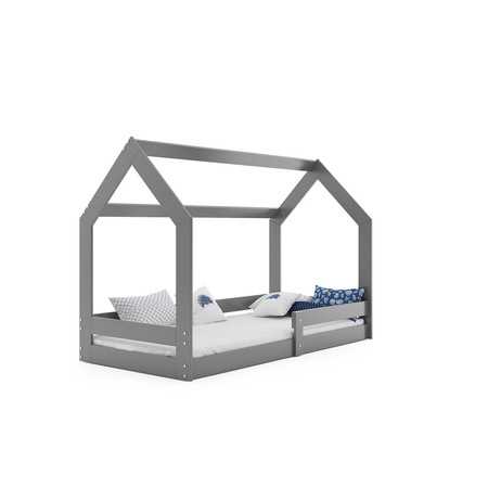 Dětská postel DOMEK I bez úložného prostoru  80x160 cm - grafit BMS