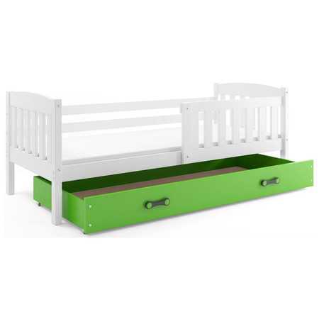 Dětská postel KUBUS s úložným prostorem 80x160 cm - bílá Zelená BMS