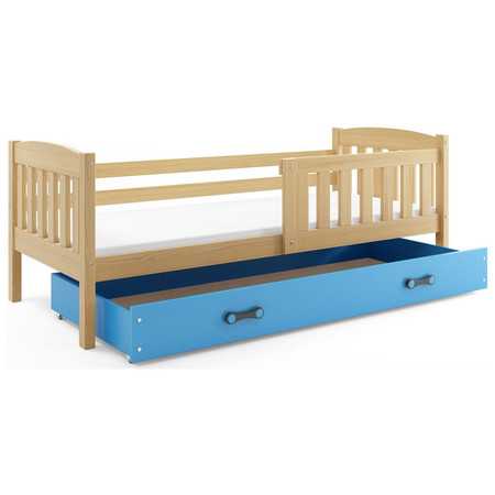 Dětská postel KUBUS s úložným prostorem 80x190 cm - borovice Modrá BMS
