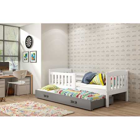 Dětská postel KUBUS s výsuvnou postelí 80x190 cm - bílá Šedá BMS