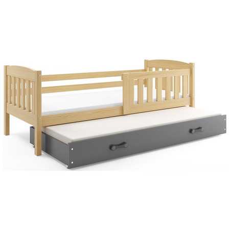 Dětská postel KUBUS s výsuvnou postelí 80x190 cm - borovice Šedá BMS