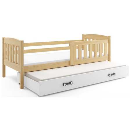 Dětská postel KUBUS s výsuvnou postelí 90x200 cm - borovice Bílá BMS