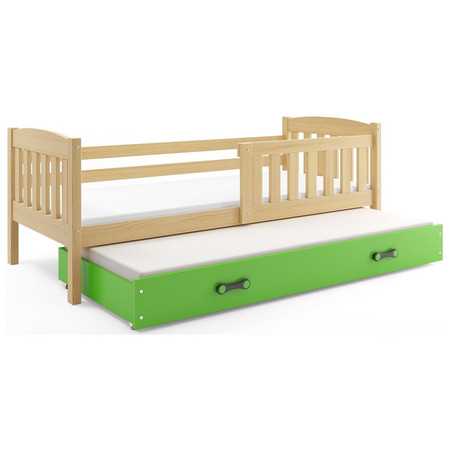 Dětská postel KUBUS s výsuvnou postelí 90x200 cm - borovice Zelená BMS
