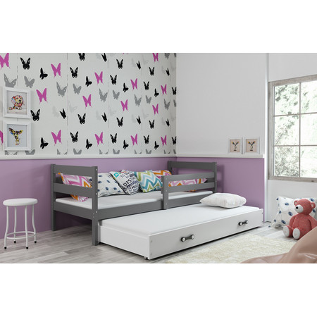 Dětská postel s výsuvnou postelí ERYK 190x80 cm Bílá v-ruzova-bms BMS