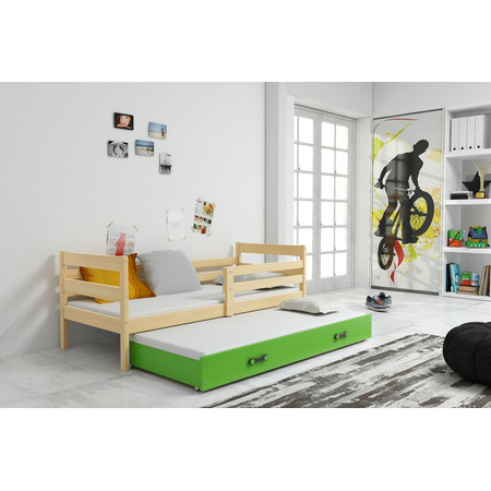 Dětská postel s výsuvnou postelí ERYK 200x90 cm Bílá v-ruzova-bms BMS